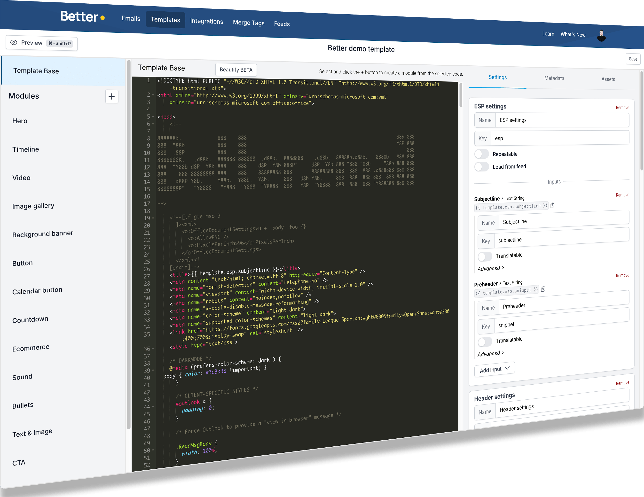 better email code
