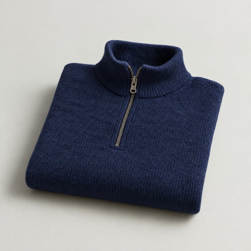 FJELL MERINO ZIP in Navy