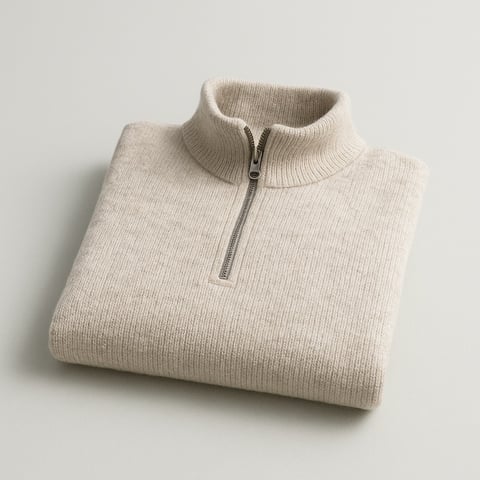 FJELL MERINO ZIP in natural wool